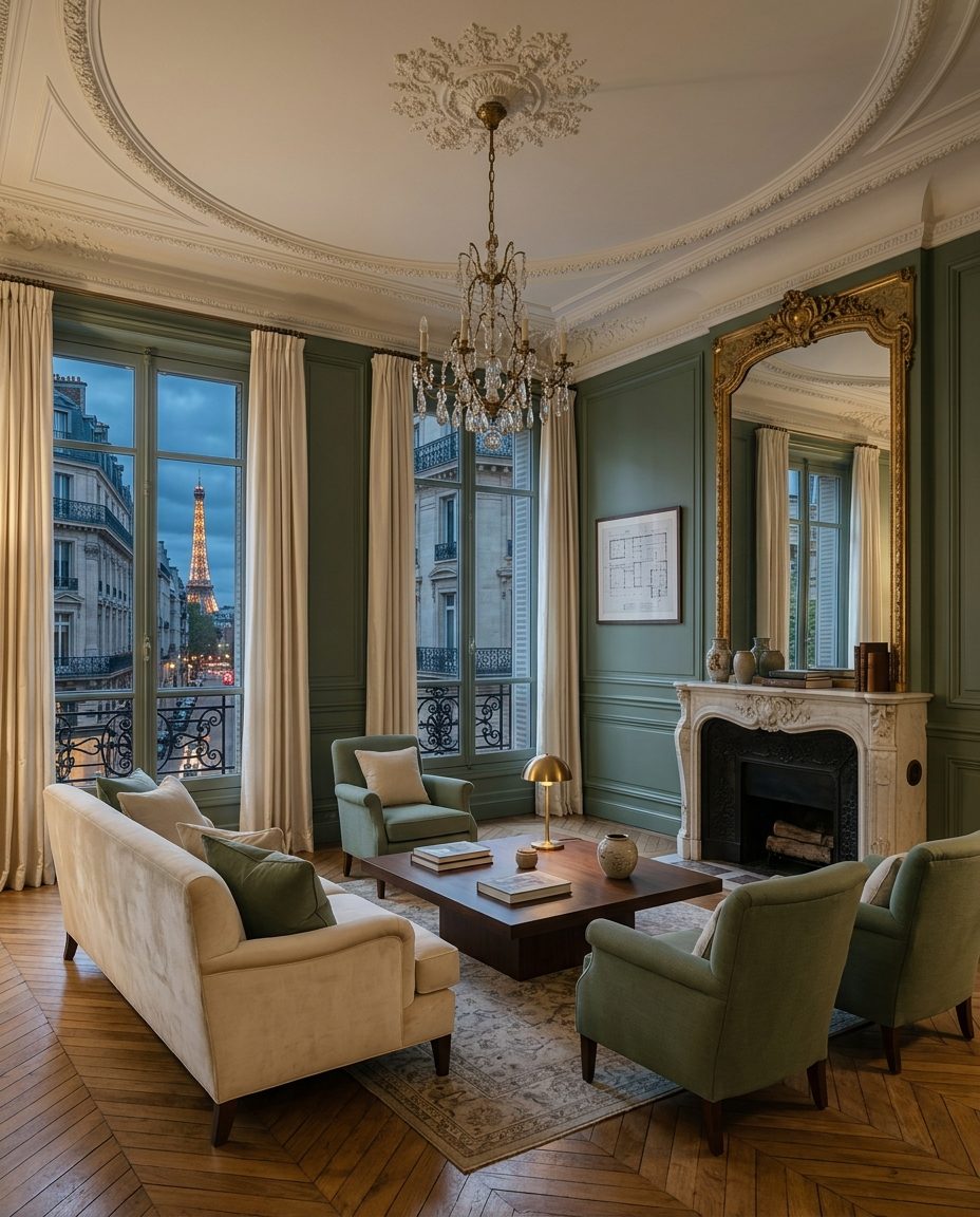 L'équipe Edenel réunie dans l'escalier d'un immeuble haussmannien, ambiance naturelle